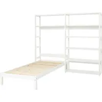 Hoppekids STOREY kokonaisuus, hyllyt 8kpl, sänky, 100 cm - valkoinen White