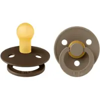 BIBS Colour Tutit 2-pack Luonnonkumi Koko 1, Mocha/Dark Oak