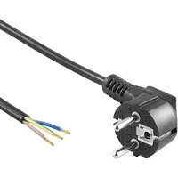 Goobay Power cable Protective angle contact cable for installation, 1.5 m, black - Cable length 1.5 m