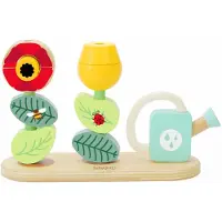 Classic World Wooden Stacking Puzzle Flower Garden 11 pcs