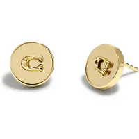 Coach Co Er Mtl Logo Rnd Stud - Gold - ONE SIZE