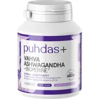 Puhdas+ Vahva Ashwaganda+BioPerine 60 kaps. ravintolisä