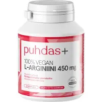 Raw Organic Puhdas+ L-arginiini 450mg, 60 kaps.