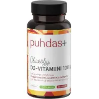 Puhdas+ D3-Vitamiini Oliiviöljyssä 100 ug 60 kaps