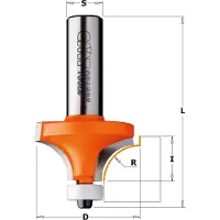 Cmt Pyöristysjyrsin ; S=1/4''; D=14,7 mm; R=1 mm; laakereilla