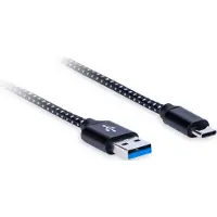 Aq Premium PC67018 1,8 m Musta-Valkoinen Hi-Fi USB-kaapeli