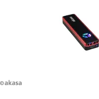 Akasa Vegas SSD Mate, ulkoinen kotelo M.2 PCIe/SATA SSD-levylle, 3.2 Gen2 USB-C, musta/punainen