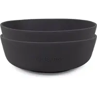 Filibabba Silikone Skål 2-Pak - Stone Grey - Black - ONE SIZE