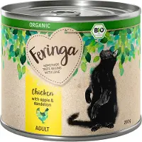 Feringa 12x200g Organic Adult luomukana, luomuomena & luomuvoikukka kissanruoka