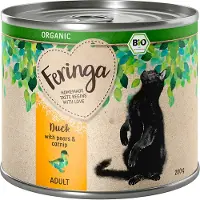 Feringa 24x200g Organic Adult luomuankka, luomupäärynä & luomukissanminttu kissanruoka