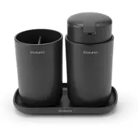 Brabantia ReNew käsienpesuallassetti, 3 osaa Tummanharmaa