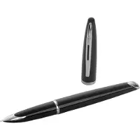 Waterman Carène Black Sea Fountain Pen | High-Gloss Black with Palladium Plated Trim | Medium Nib with Blue Ink Cartridge | Gift Box