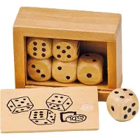 Goki Puinen noppalaatikko - - 6 noppaa 1,6 cm - Sopii yli 3-vuotiaille lapsille