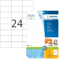Herma 8644, Valkoinen, Itse kiinnittyvä tulostintarra, A4, Paperi, Laser/Inkjet, Kiinteä
