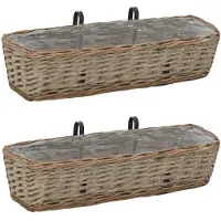 vidaXL parveke kukkalaatikko 2 kpl paju PE-vuori 60 cm