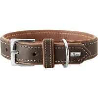 Hunter - Hundhalsband Porto Mörkbrun/Cognac 35 - Halsmått 24-30cm - Koirat - Kaulapannat