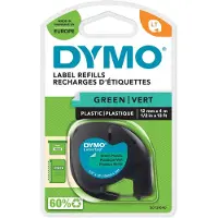 Dymo LetraTAG plasttejp, grön, 12mm, 4m (91224)