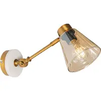 QAZQA Art Deco -seinävalaisin pronssi marmoria ja amber-lasia - Nina