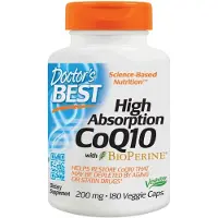 Doctors Best CoQ10 korkealla imeytymisellä BioPerine kanssa, 200mg - 180 kapselia