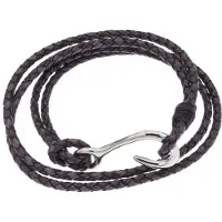 Silver Bar Koukku nahkaranne teräs-nahka ruskea 19,5 cm 7802