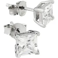 Silver Bar nelikulmaiset zirkoniakorvakorut kirkas 7x7 mm 3471