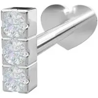 Nordahl Jewellery PIERCE52 labret lävistyskoru 3 CZ 4,4mm 314 003CZ9
