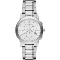Burberry BU9750 City Chronograph Silver Dial Naisten katsella