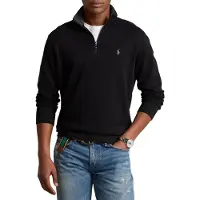 Ralph Lauren Luxury Jersey Quarter-Zip Pullover - Black - S