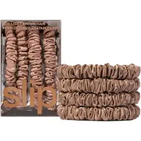 Slip Pure Silk Back To Basics Skinny Scrunchies Light Brown Hiuslenkki 4 kpl