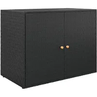 vidaXL Puutarhakaappi musta 100x55,5x80 cm PE-rottinki