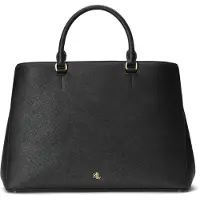 Ralph Lauren for woman. 431898556005 Large black leather Hanna satchel bag (OSFA), Casual