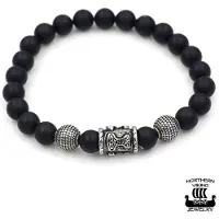 Northern Viking Jewelry Blackstone Thors Hammer rannekoru NVJRA010