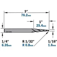 Cmt Jyrsinpora ; S=1/4''; D=1,6 mm