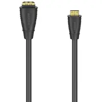 Hama Mini HDMI (Type-C) - HDMI Type-A, 0,1 m - HDMI-adapterikaapeli, musta