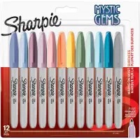 Sharpie 2157681, Ohut pää, Valikoidut värit, 1 mm, Keraaminen, Kangas, Nahka, Paperi, Muovi, Puu, Kupla, 12 kpl