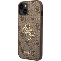 GUESS 4G Big Metal Logo iPhone 14 Hybridikotelo - Ruskea