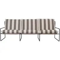 Ferm Living Desert 3-istuttava sohva Stripe Black/Chocolate
