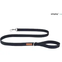 Amiplay Talutushihna Cotton, S, musta