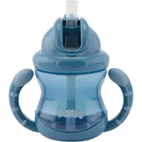 Nuby Twin Handle Flip It Muki 240 ml +12 kk, Sininen