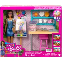 Barbie Rentoutumis-ja Taidestudio-leikkisetti Ja Nukke