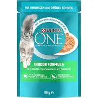 Purina One 13x85g Indoor Formula tonnikala & vihreät pavut Kissanruoka
