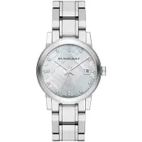 Burberry Uusi Naisten City Watch Bu9125 Silver Dial Silver Metal hihna