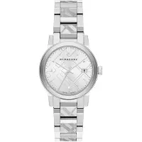 Burberry BU9144 Silver Check leimattu Dial Naisten katsella