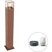 QAZQA Älykäs seisova ulkovalaisin ruosteinen ruskea 70 cm sis. Wifi P45 - Denmark