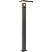 QAZQA Ulkovalo pylväs tummanharmaa 80 cm sis. LED ja himmennettävä valo aurinkopaneelilla - Sunnie