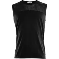 Aclima Men's LightWool Sports Singlet Jet Black Lyhythihainen treenipaita M