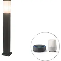 QAZQA Älykäs ulkovalaisin pylväs tummanharmaa 80 cm sis. Wifi P45 - Malios