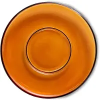 HK Living 70's glassware kahvikupin aluslautanen Ø 10,6 cm 4-pakkaus Amber brown