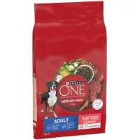 Purina One säästöpakkaus: 2x7kg Medium/Maxi Adult - nauta ja riisi koiranruoka kuiva