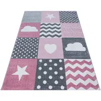 Adana Carpets Matto lastenhuoneeseen Kids Pink 0620, 80x150 cm